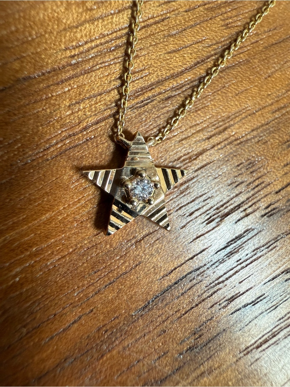 Dana Rebecca Designs Gold Fluted Star Necklace with Diamond - Picture 4 of 8